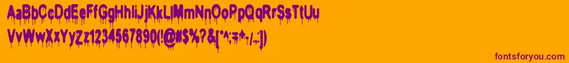 Шрифт HeadInjuries – фиолетовые шрифты на оранжевом фоне