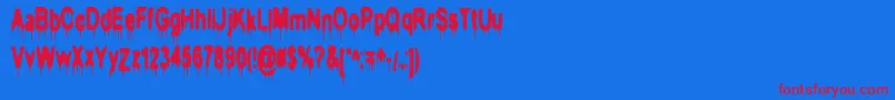 HeadInjuries Font – Red Fonts on Blue Background
