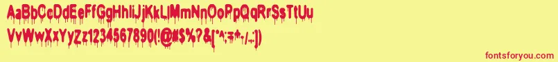 HeadInjuries Font – Red Fonts on Yellow Background