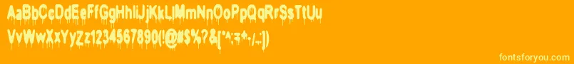 HeadInjuries-Schriftart – Gelbe Schriften auf orangefarbenem Hintergrund