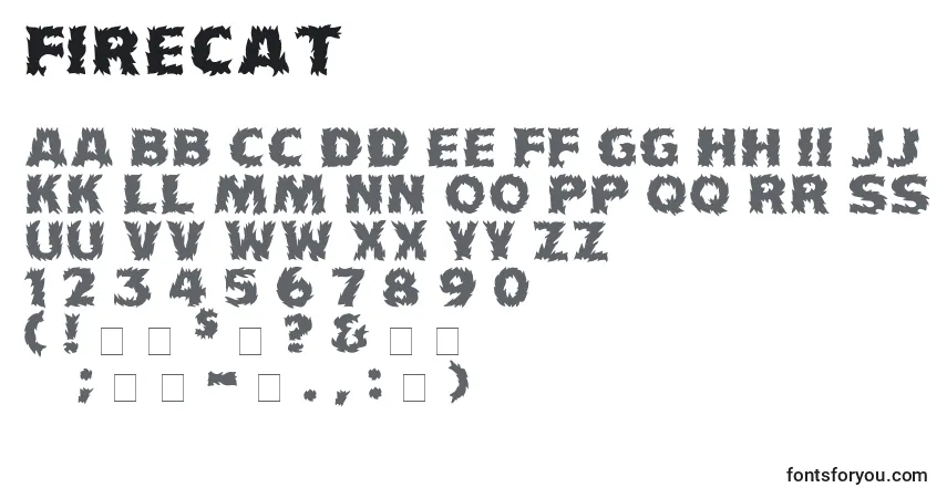 Czcionka Firecat – alfabet, cyfry, specjalne znaki