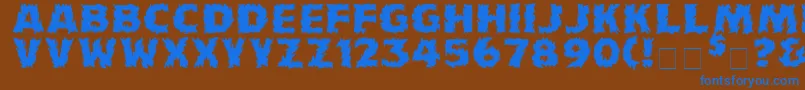 Firecat Font – Blue Fonts on Brown Background