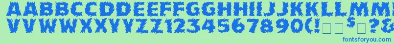 Firecat Font – Blue Fonts on Green Background