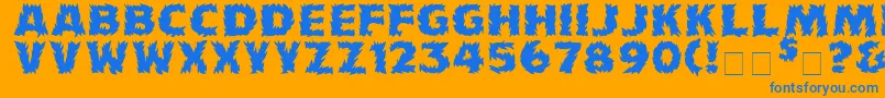 Firecat Font – Blue Fonts on Orange Background