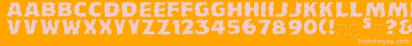 Fonte Firecat – fontes rosa em um fundo laranja
