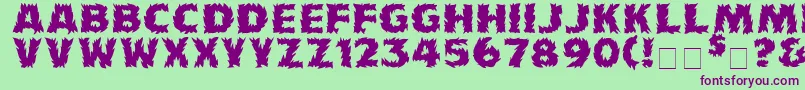 Firecat Font – Purple Fonts on Green Background
