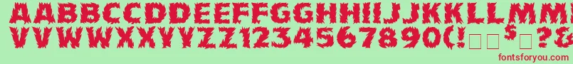 Firecat Font – Red Fonts on Green Background