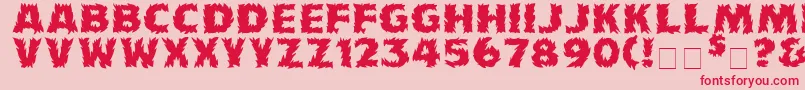 Fonte Firecat – fontes vermelhas em um fundo rosa