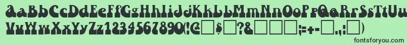 フォントRaindroptoosskBold – 緑の背景に黒い文字