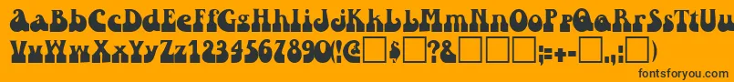 フォントRaindroptoosskBold – 黒い文字のオレンジの背景