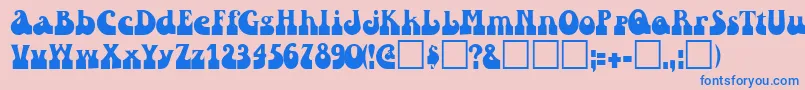 フォントRaindroptoosskBold – ピンクの背景に青い文字