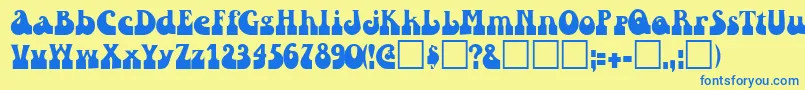 RaindroptoosskBold Font – Blue Fonts on Yellow Background