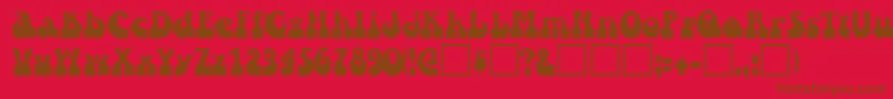 フォントRaindroptoosskBold – 赤い背景に茶色の文字