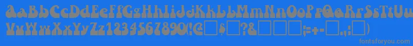 フォントRaindroptoosskBold – 青い背景に灰色の文字