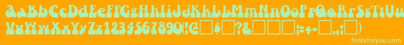 Шрифт RaindroptoosskBold – зелёные шрифты на оранжевом фоне