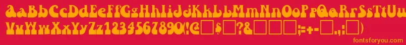 RaindroptoosskBold Font – Orange Fonts on Red Background