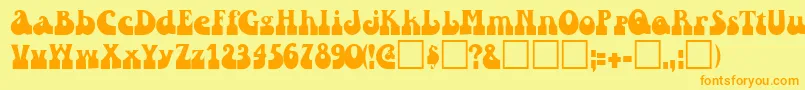 RaindroptoosskBold Font – Orange Fonts on Yellow Background