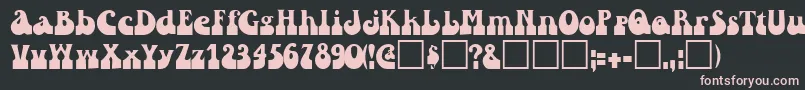 フォントRaindroptoosskBold – 黒い背景にピンクのフォント
