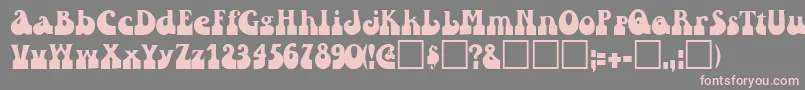 フォントRaindroptoosskBold – 灰色の背景にピンクのフォント
