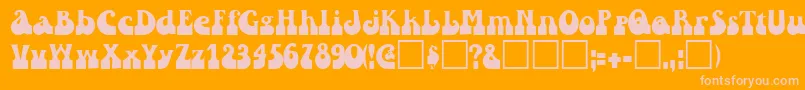 RaindroptoosskBold-Schriftart – Rosa Schriften auf orangefarbenem Hintergrund