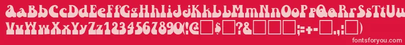 フォントRaindroptoosskBold – 赤い背景にピンクのフォント