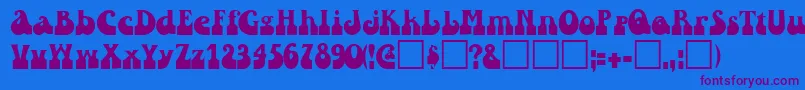 RaindroptoosskBold Font – Purple Fonts on Blue Background