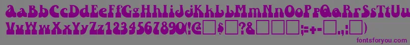 フォントRaindroptoosskBold – 紫色のフォント、灰色の背景
