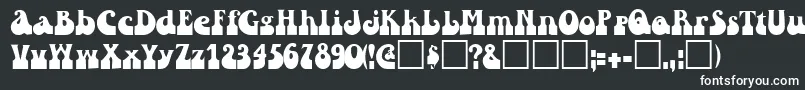 フォントRaindroptoosskBold – 黒い背景に白い文字