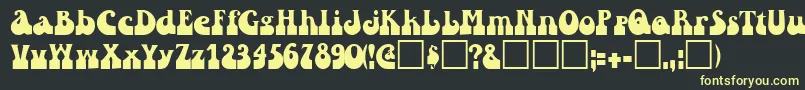 RaindroptoosskBold Font – Yellow Fonts on Black Background