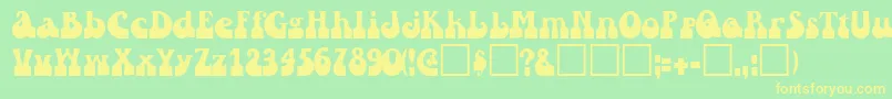 RaindroptoosskBold-Schriftart – Gelbe Schriften auf grünem Hintergrund