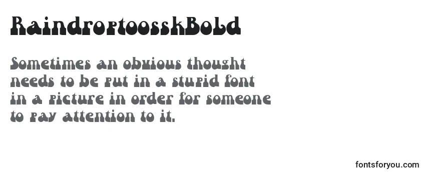 Review of the RaindroptoosskBold Font