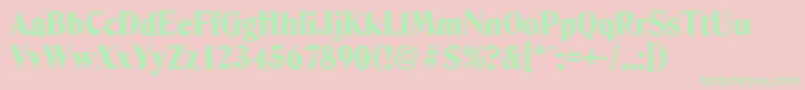 DenverserialHeavyRegular-Schriftart – Grüne Schriften auf rosa Hintergrund