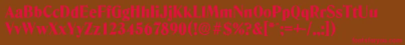 フォントDenverserialHeavyRegular – 赤い文字が茶色の背景にあります。