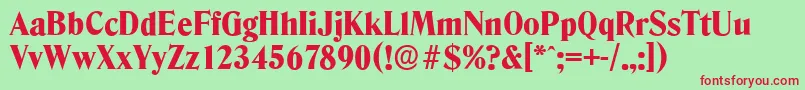 DenverserialHeavyRegular Font – Red Fonts on Green Background