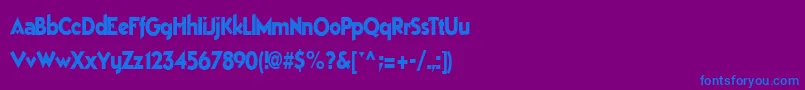 Шрифт Bestsevenfont77RegularTtcon – синие шрифты на фиолетовом фоне