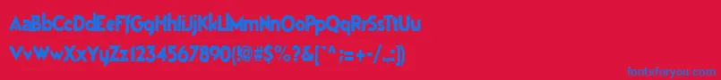 Шрифт Bestsevenfont77RegularTtcon – синие шрифты на красном фоне