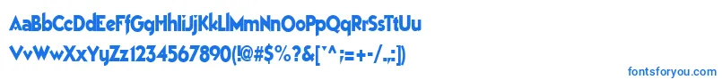 フォントBestsevenfont77RegularTtcon – 白い背景に青い文字