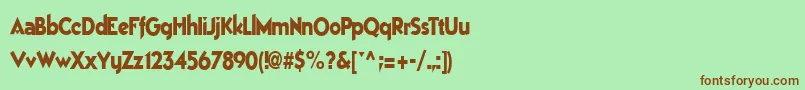 Шрифт Bestsevenfont77RegularTtcon – коричневые шрифты на зелёном фоне