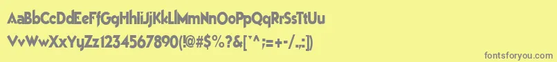 フォントBestsevenfont77RegularTtcon – 黄色の背景に灰色の文字