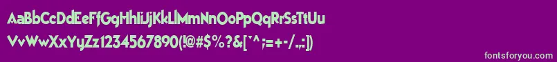 Bestsevenfont77RegularTtcon-fontti – vihreät fontit violetilla taustalla