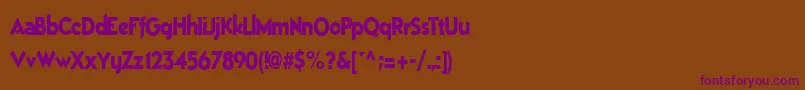Шрифт Bestsevenfont77RegularTtcon – фиолетовые шрифты на коричневом фоне
