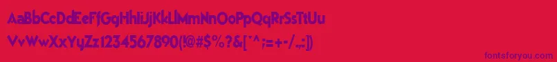 Fonte Bestsevenfont77RegularTtcon – fontes roxas em um fundo vermelho