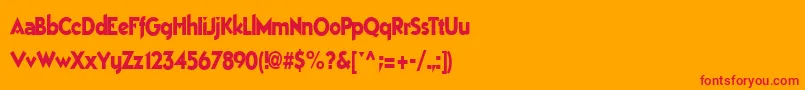 フォントBestsevenfont77RegularTtcon – オレンジの背景に赤い文字