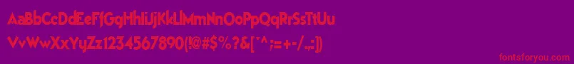 Bestsevenfont77RegularTtcon Font – Red Fonts on Purple Background