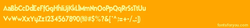 Шрифт Bestsevenfont77RegularTtcon – жёлтые шрифты на оранжевом фоне