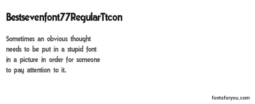 Review of the Bestsevenfont77RegularTtcon Font