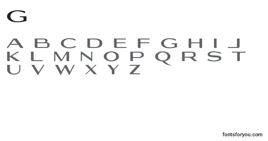 A fonte Geogiquas – alfabeto, números, caracteres especiais