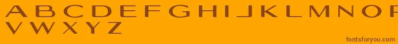 Geogiquas-fontti – ruskeat fontit oranssilla taustalla