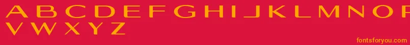 フォントGeogiquas – 赤い背景にオレンジの文字