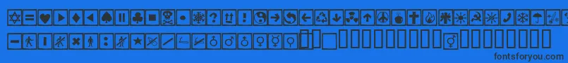 Шрифт Alesignscagell – чёрные шрифты на синем фоне